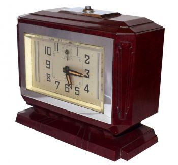 Französische Antike Art Deco Bakelit Uhr ca. 1930