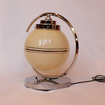 Englische Art Deco Glas Tischlampe antik ca 1930