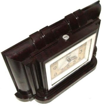 Englische Antike Art Deco Miniatur Bakelit Uhr ca. 1930