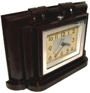 Englische Antike Art Deco Miniatur Bakelit Uhr ca. 1930