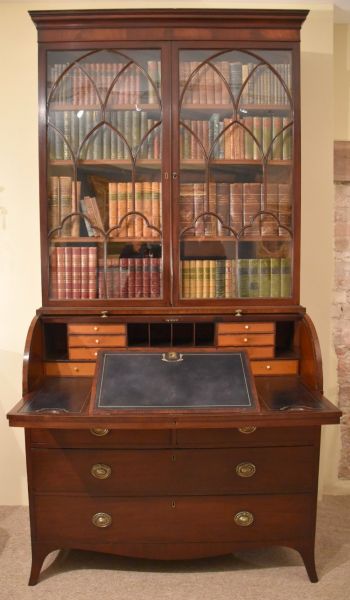 Regency Englischer Antiker Mahagoni Sekretär bureau bookcase ca. 1820