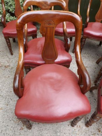 Antike viktorianische Mahagoni Esszimmer Stühle englisch ca 1870 