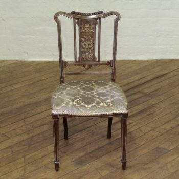 4 Edwardianische Antike Englische Mahagoni Stühle ca. 1900