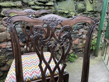 4 George III. Antike Englische Mahagoni Stühle im Chippendale Stil ca. 18. JH.