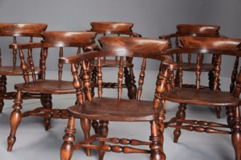 6 Englische Antike Ulmen Windsor Stühle ca. 1860