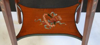 Edwardianischer Satinholz Beistelltisch original antik bemalt ca 1890