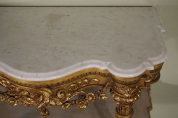 Antiker Beistelltisch Konsolentisch vergoldet Marmor englisch ca 1870