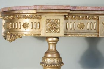 Englischer Konsolentisch Marmor Beistelltisch vergoldet original antik 19. Jh