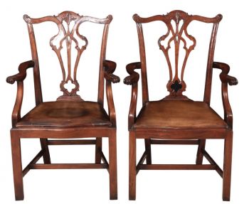 Ein Paar Mahagoni Stühle Massivholz antik ca 1920