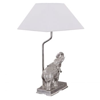 "Elefanten Lampe II" vernickelte Bronzelampe vernickelte Bronzefigur 