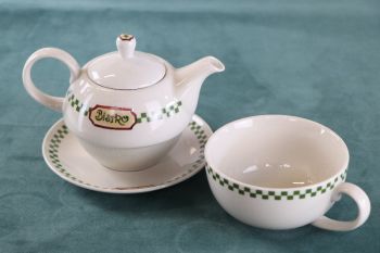 Antikes Original Bistro Teekannen Set aus Porzellan