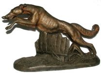 Antike französische Art Deco Bronzefigur "Windhund" Skulptur Calvin ca 1930