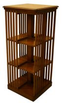 Revolving Bookcase "Smethwick" m. Leder, mit 3 Ebenen, in Mahagoni, Eibe u. mehr erhältlich