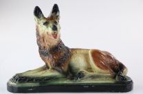 Antike Schäferhund Keramik Figur