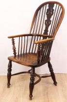 Antiker Windsor Chair mit Rüster Sitz, originaler Landhaus Stuhl, Rarität, ca. 1850