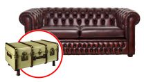 Bundle! "London Classic" Original Chesterfield Sofa 3-Sitzer
