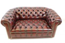 Chesterfield Sofa "London Classic" 2-Sitzer in Birch Antique Red