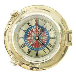 Bullaugen-Uhr mit Windrosenzifferblatt Ø: 18cm