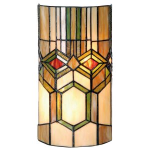 Wandlampe im Tiffany-Stil 35x18cm Kriegermaske
