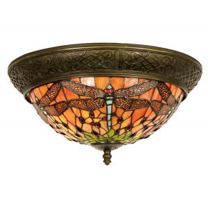 Deckenlampe im Tiffany-Stil "Libellen Nest"