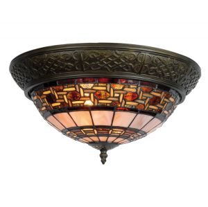Deckenlampe im Tiffany-Stil klassisch braun 19x38cm