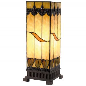 Säulenlampe im Tiffany-Stil Gelbtöne 45x18cm
