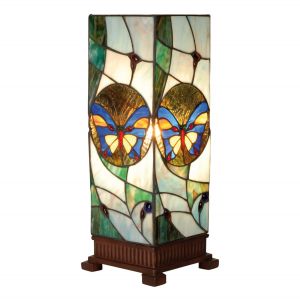 Tiffany Säulenlampe Bunter Schmetterling 45x18cm