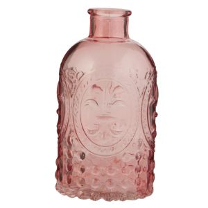 Glasflasche rosa transparent ca. Ã˜ 7 x 13 cm