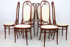 6er Satz originale Thonet Stühle aus massivem Buchenholz