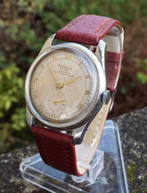 Antike Original Schweizer Herren Rogelin Armbanduhr von ca. 1950