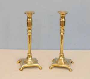 Traumhaftes Antikes Englisches Paar Kerzenständer aus Messing ca. 1880