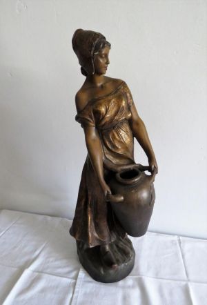 Große original antike Terrakotta Figur Wasserträgerin Goldscheider ca 1900