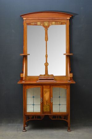 Premium! Antiker stilvoller Schrank mit Spiegel im Jugendstil 