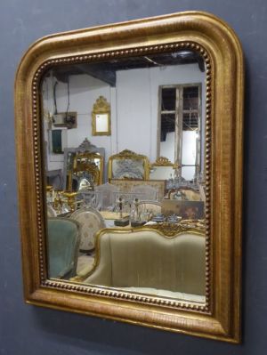 Antiker vergoldeter französsicher Spiegel von Louis Philippe