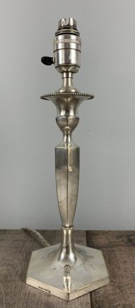 Antike versilberte Tischlampe von Hawksworth eyre & co