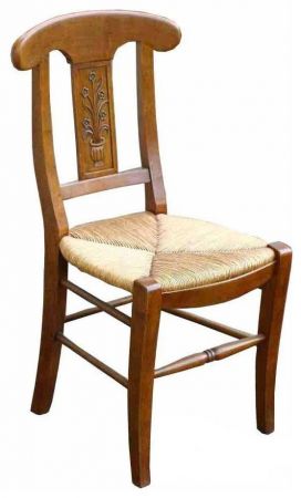 Klassischer französischer Massivholz Stuhl Eiche Holzstuhl Vintage Retro