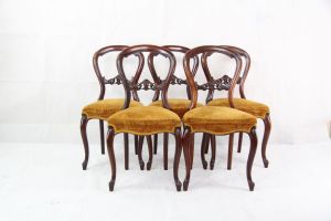 5 Ballonback Stühle Chairs Mahagoni Esszimmerstühle 