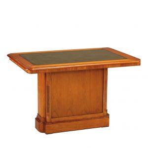 Meeting Tisch Bürotisch Schreibtisch aus Holz mit Leder Oberflaäche Bürosystem