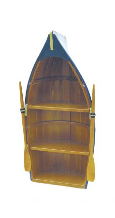 Boot-Regal, Holz, teilweise bemalt, 3 Fächer, H: 60cm, B: 30cm, T: 18cm