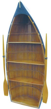 Boot-Regal, Holz, teilweise bemalt, 4 Fächer, H: 135cm, B: 56cm, T: 30cm