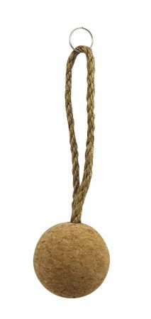 Schlüsselanhänger - Korkball mit Seil, L: 16cm, Ø: 5cm