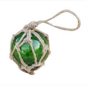Fischer-Kugel, grün, Glas mit Netz, Ø: 5cm
