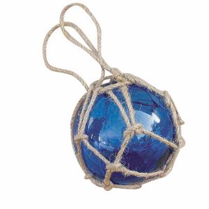 Fischer-Kugel, blau, Glas mit Netz, Ø: 7,5cm