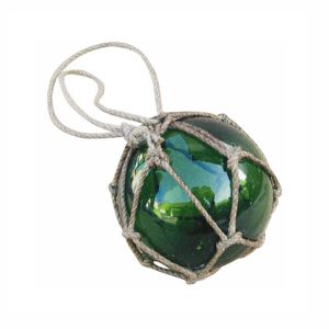 Fischer-Kugel, grün, Glas mit Netz, Ø: 7,5cm