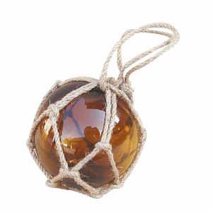 Fischer-Kugel, amber, Glas mit Netz, Ø: 7,5cm