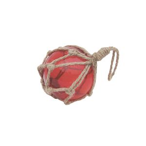 Fischer-Kugel, rot, Glas mit Netz, Ø: 7,5cm