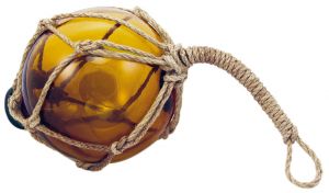 Fischer-Kugel, amber, Glas mit Netz, Ø: 10cm