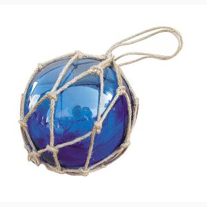 Fischer-Kugel, blau, Glas mit Netz, Ø: 12,5cm