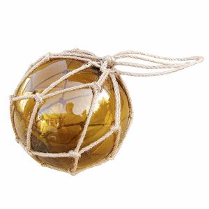 Fischer-Kugel, amber, Glas mit Netz, Ø: 12,5cm