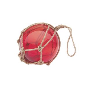 Fischer-Kugel, rot, Glas mit Netz, Ø: 12,5cm